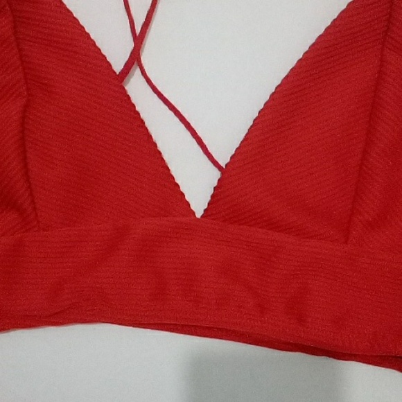 Revamped red 2 piece bathing suit - Picture 3 of 6